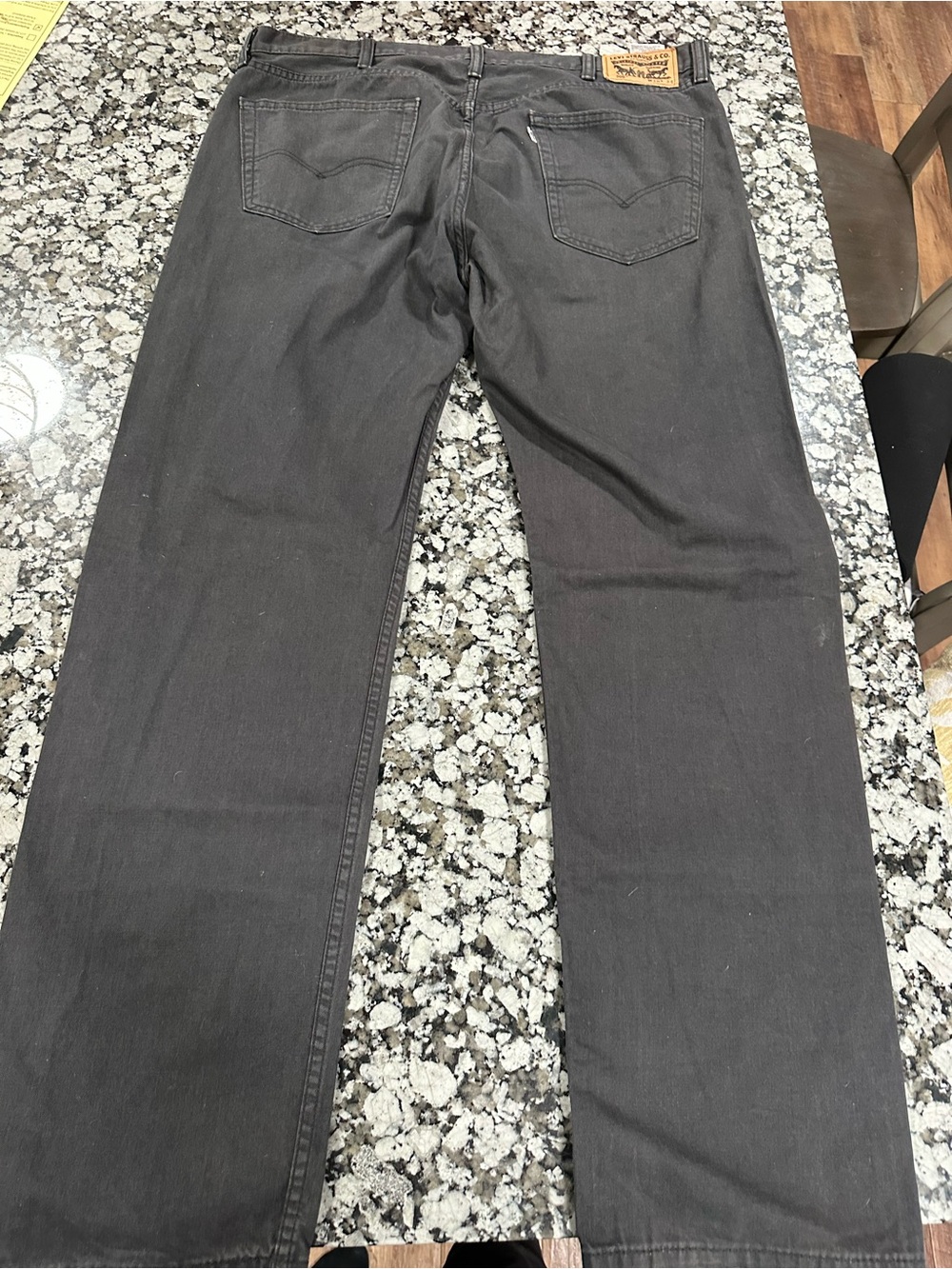 Levi's Charcoal Black 505 Straight-Leg Jeans 38x34